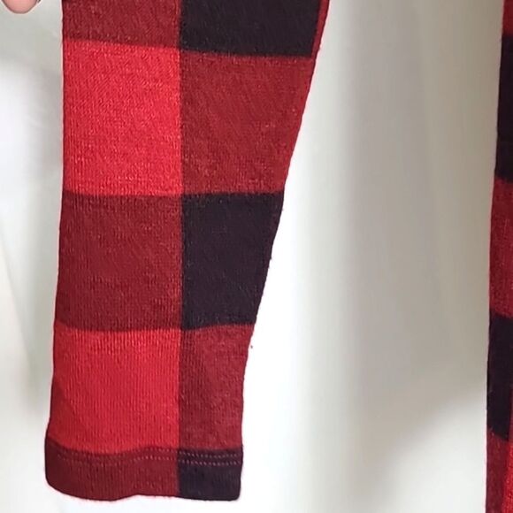 The Limited Long Jacket with Waterfall Collar, Red/Black Check Squares, Sz Large - Picture 4 of 9